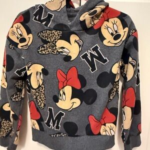 Disney Minnie Mouse Grey Hoodie with Red Bows
